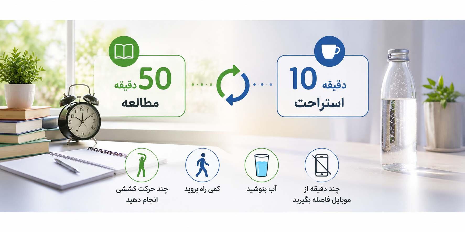 استراحت بین مطالعه در تابستان