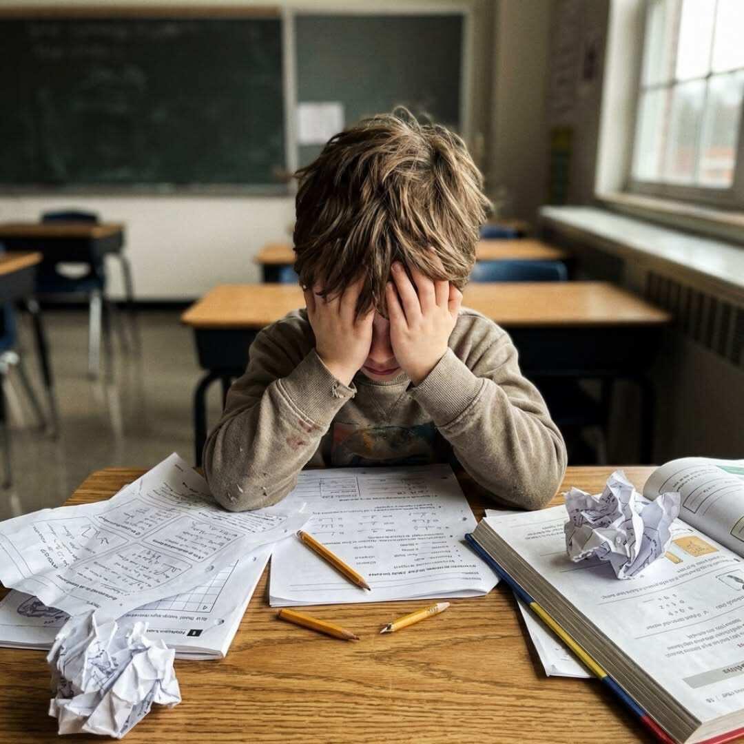 کودک از درس خواندن احساس کلافگی می کند
